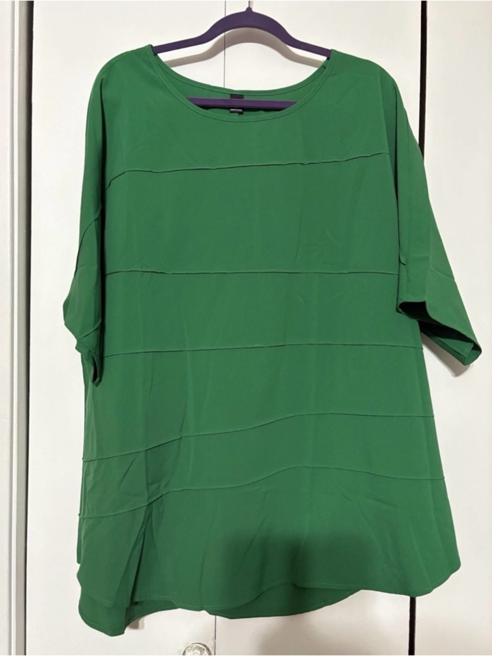 NEW! SHEIN CURVE Women's Plus Size 3XL Top/Blouse Solid Emerald Green Shirt